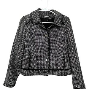 White House Black Market Black and White Tweed Blazer